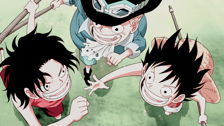 Ace Sabo and Luffy as children
